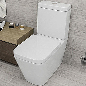 Унитаз напольный beWash Kraft BKBWR005635 белый глянцевый, безободковый, с бачком, с крышкой микролифт купить в интернет-магазине Sanbest