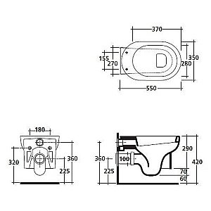 Унитаз подвесной Galassia M2 5245 белый купить в интернет-магазине Sanbest