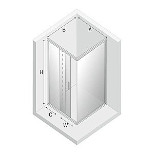 Душевой уголок NEW TRENDY NEW VARIA 120x80 D-0190A/D-0104B стекло прозрачное/профиль хром купить в интернет-магазине Sanbest