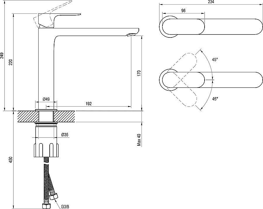Смеситель для раковины Ravak Eleganta X070385 белый вильвет купить в интернет-магазине сантехники Sanbest