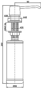 Дозатор для жидкого мыла Paulmark Sauber D001-BS брашированная сталь купить в интернет-магазине сантехники Sanbest