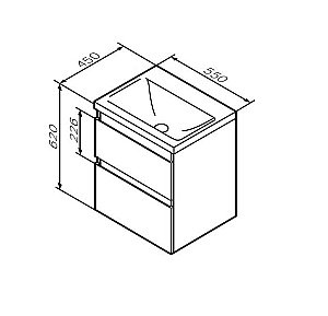 Тумба с раковиной AM.PM X-JOY 55 подвесная,белый глянец для ванной в интернет-магазине Sanbest