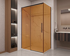 Душевой уголок Vincea Stella 120х90 VSR-1ST9012GSB стекло янтарь/профиль черный купить в интернет-магазине Sanbest