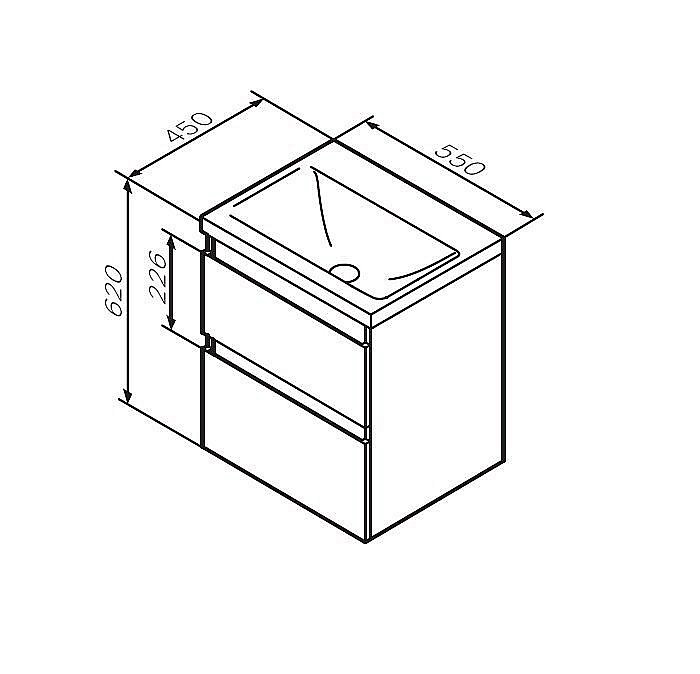 Тумба с раковиной AM.PM X-JOY 55 подвесная,белый глянец для ванной в интернет-магазине Sanbest