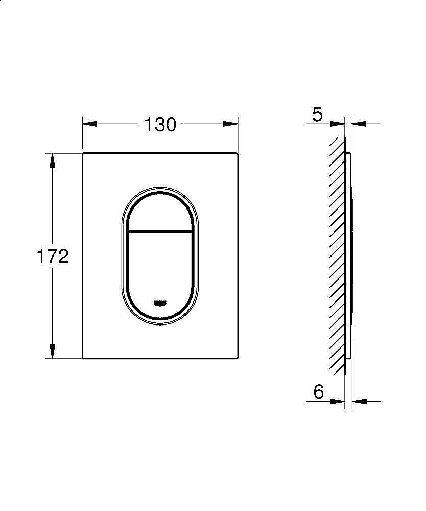 Кнопка для инсталляции Grohe Arena Cosmopolitan 37624000 хром купить в интернет-магазине сантехники Sanbest