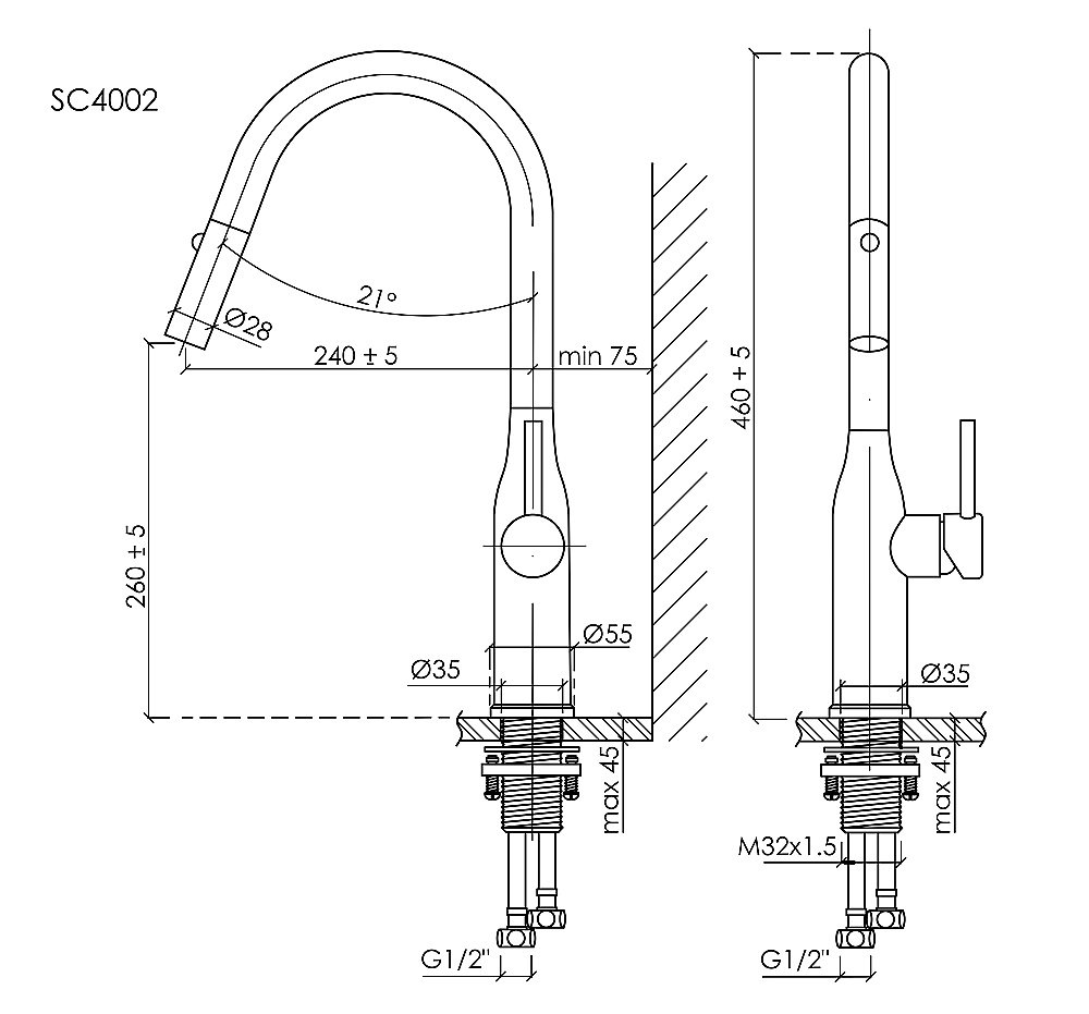 Смеситель для кухни Sancos Grand SC4002GG вороненая сталь купить в интернет-магазине сантехники Sanbest