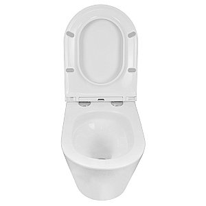 Унитаз подвесной Azario Teramo AZ-0053-UQ3 с инсталляцией Loranto безободковый, смыв торнадо, с сиденьем микролифт, белый купить в интернет-магазине Sanbest