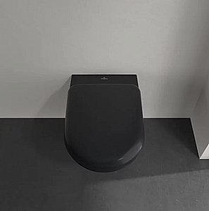 Унитаз подвесной Villeroy&Boch Antao 4674T0R7 черный, безободковый, слив торнадо купить в интернет-магазине Sanbest