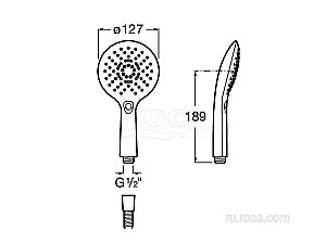 Душевая лейка Roca Plenum 5B1L11C00 купить в интернет-магазине сантехники Sanbest
