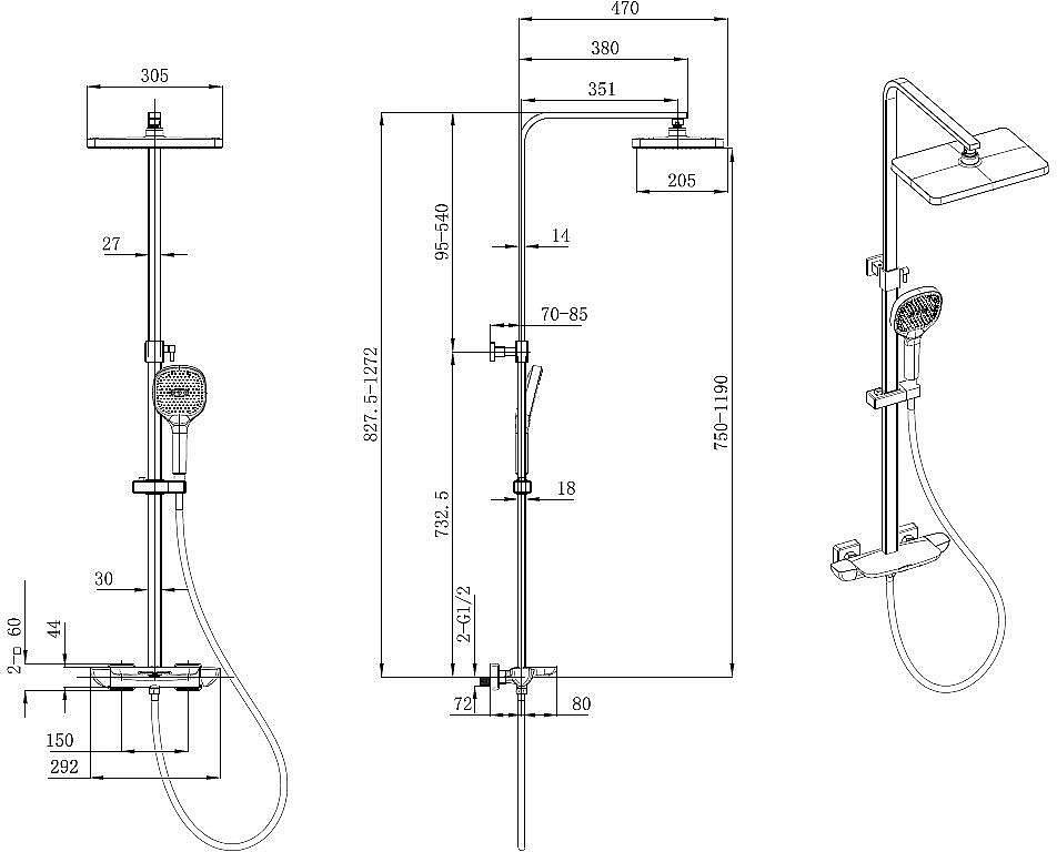 Душевая система Allen Brau Infinity 3.0 5.21030-00 хром купить в интернет-магазине сантехники Sanbest