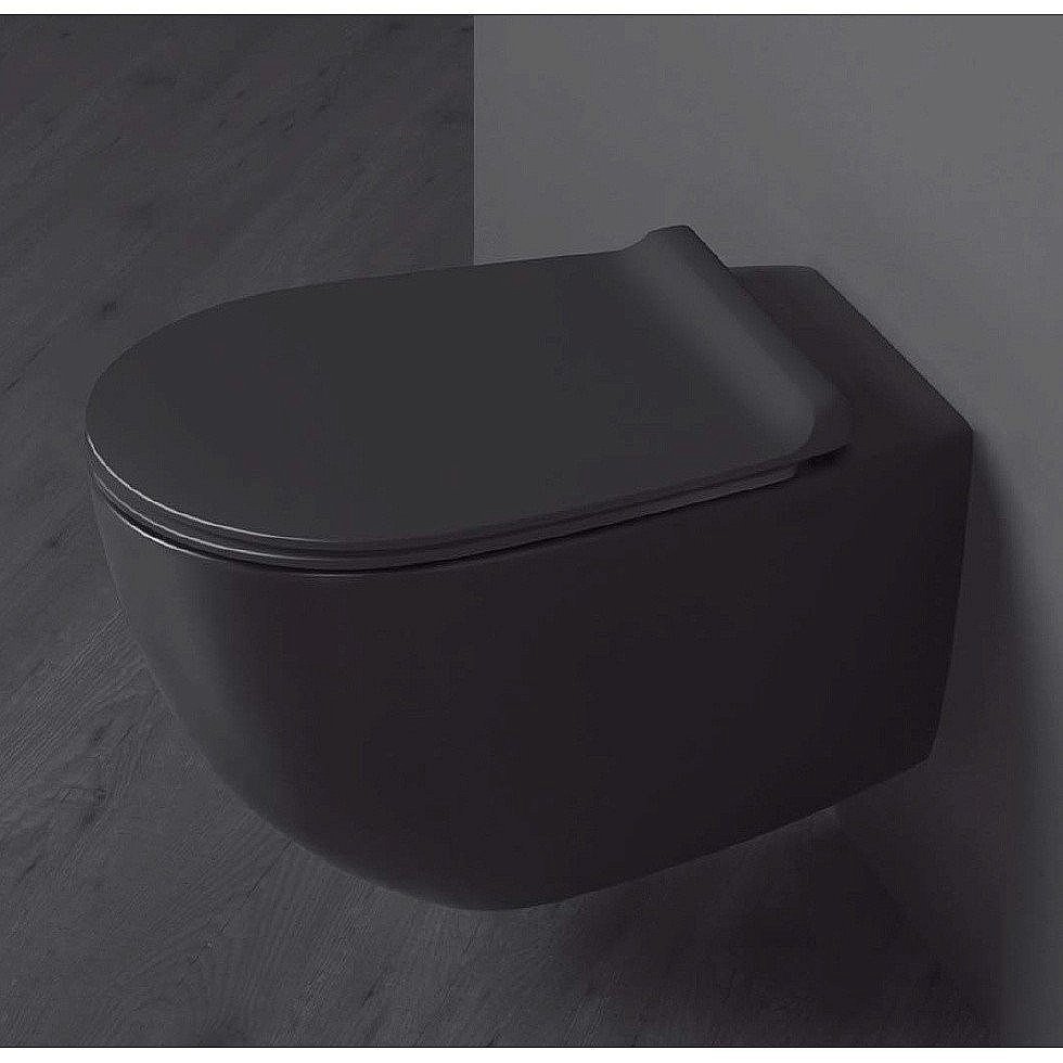 Унитаз подвесной SIMAS Vignoni VI18nero matt безободковый, черный матовый купить в интернет-магазине Sanbest