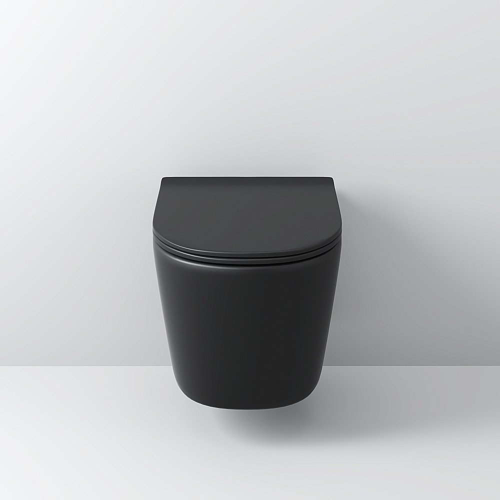 Унитаз подвесной Grossman Tornado GR-4477BMSQ безободковый, с крышкой микролифт, слив-торнадо, черный матовый купить в интернет-магазине Sanbest