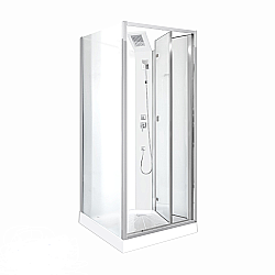 Душевая кабина Ceruttispa BELLA 90F 90x90 стекло матовое/профиль черный матовый купить в интернет-магазине Sanbest