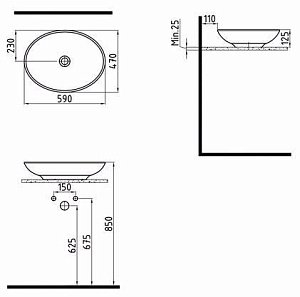 Раковина Bien Harmony HRLG05901FD0W5000 купить в интернет-магазине Sanbest