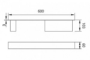 Полка с полотенцедержателем ABBER Nischen AN3011BST сталь брашированная купить в интернет-магазине сантехники Sanbest