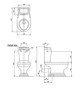 Унитаз Migliore Milady 20846 выпуск в пол белый/ручка хром купить в интернет-магазине Sanbest