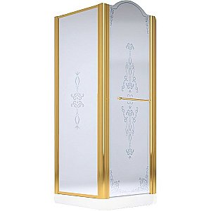 Душевой уголок Migliore Diadema ML.DDM-22.191.ST.DO 90x90 стекло матовое с рисунком/профиль золото купить в интернет-магазине Sanbest