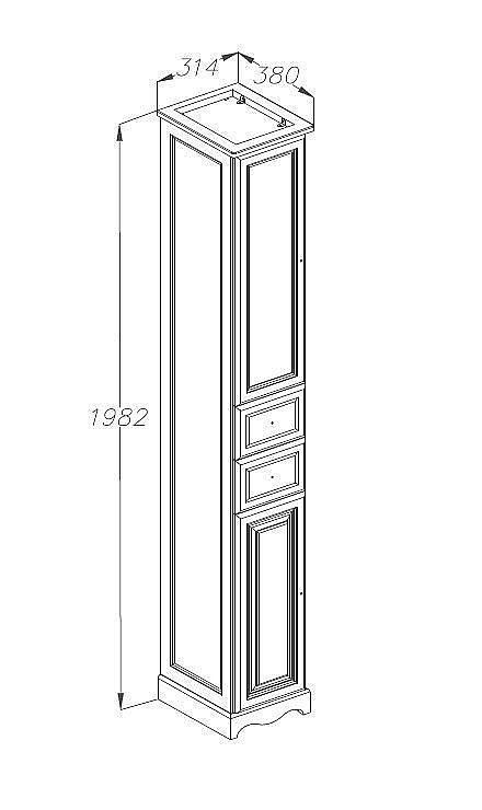 Пенал Опадирис Риспекто 30 орех антикварный (Нагал) для ванной в интернет-магазине сантехники Sanbest