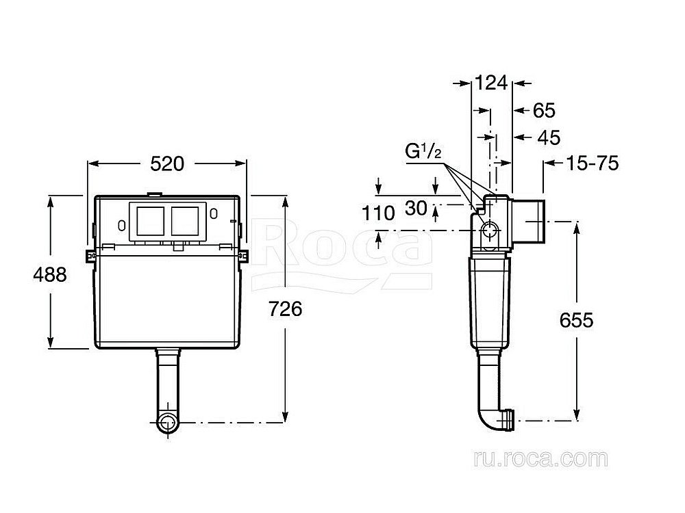 Бачок скрытого монтажа Roca Basic Tank 890090200 купить в интернет-магазине сантехники Sanbest