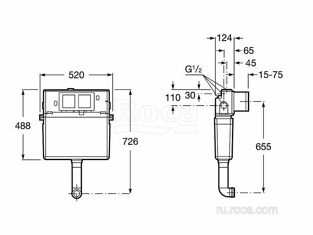 Бачок скрытого монтажа Roca Basic Tank 890090200 купить в интернет-магазине сантехники Sanbest