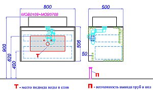 Тумба с раковиной Aqwella Mobi 80 бетон светлый для ванной в интернет-магазине Sanbest