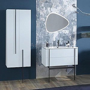 Тумба с раковиной Jacob Delafon NOUVELLE VAGUE 100 EB3032-N18+EXAQ112-Z-MK4 белый глянцевый/раковина серая для ванной в интернет-магазине Sanbest