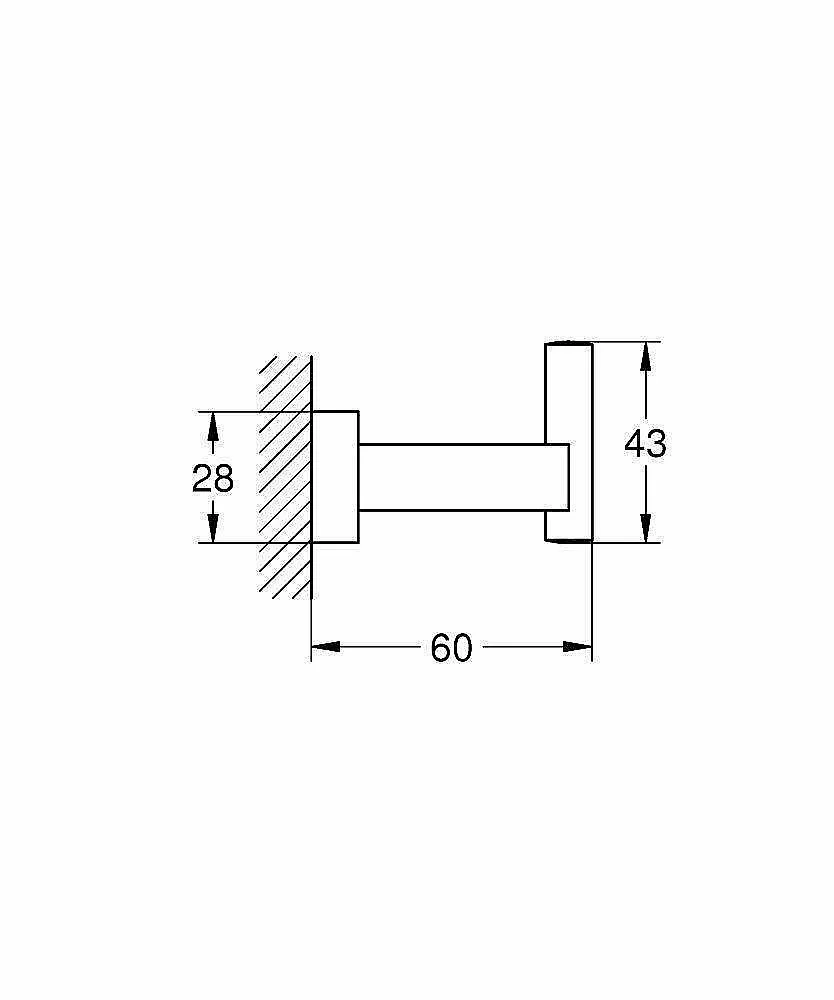 Крючок Grohe Essentials Cube 40511001 купить в интернет-магазине сантехники Sanbest