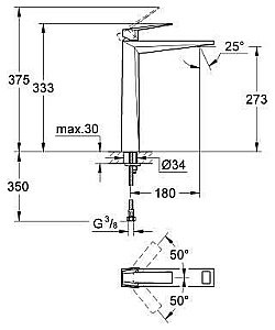 Смеситель для раковины Grohe Allure Brilliant 23114000 купить в интернет-магазине сантехники Sanbest