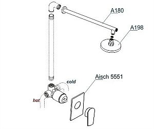 Душевая система WasserKRAFT Aisch 5500 A55180 купить в интернет-магазине сантехники Sanbest