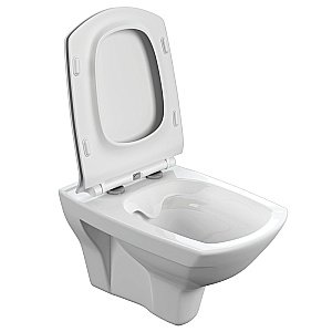 Унитаз подвесной Cersanit CARINA XL CO DPL EO slim c инсталляцией VECTOR/кнопка CORNER хром глянцевый, с крышкой микролифт, безободковый купить в интернет-магазине Sanbest