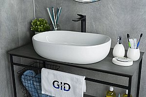 Раковина накладная Gid Lago 60 N9026a 51112 белая купить в интернет-магазине Sanbest