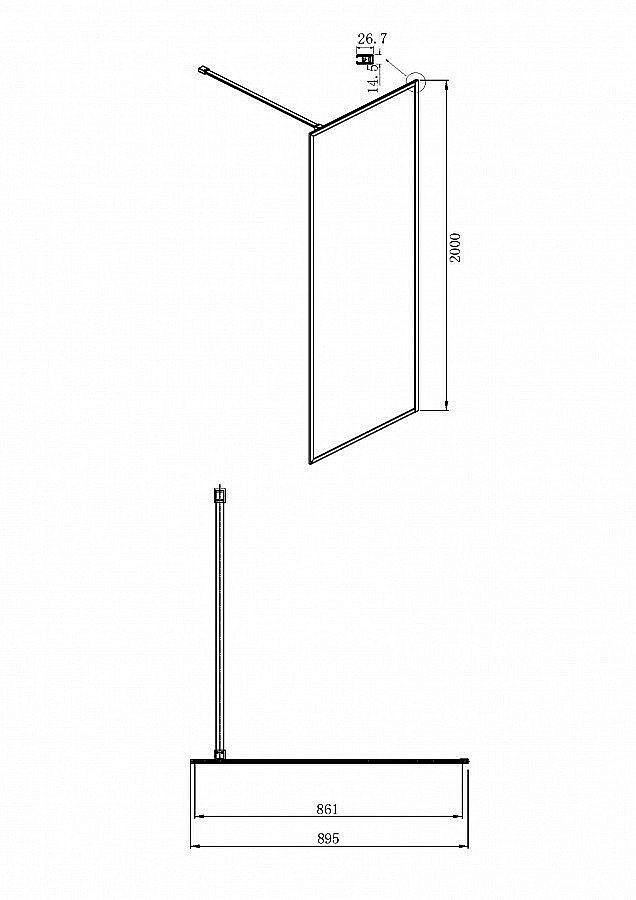 Душевое ограждение Ambassador Walk-in 15032219 90 купить в интернет-магазине Sanbest