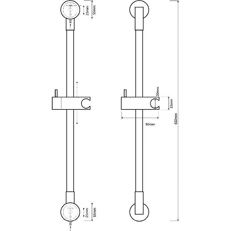 Душевая штанга Bemeta Shower 104114112 хром купить в интернет-магазине сантехники Sanbest