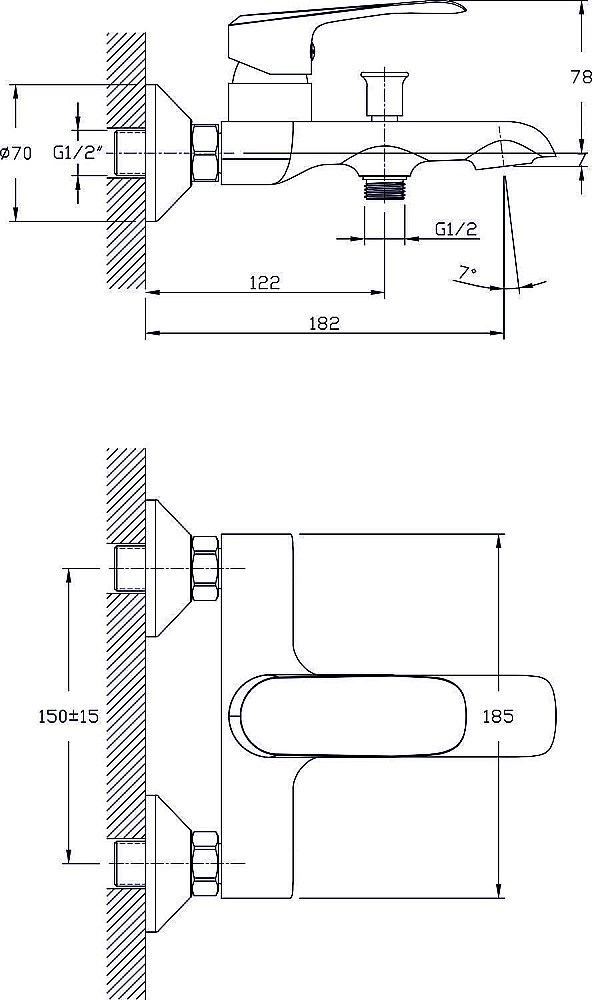 Смеситель для ванны Rush Gozo GZ3735-44 купить в интернет-магазине сантехники Sanbest