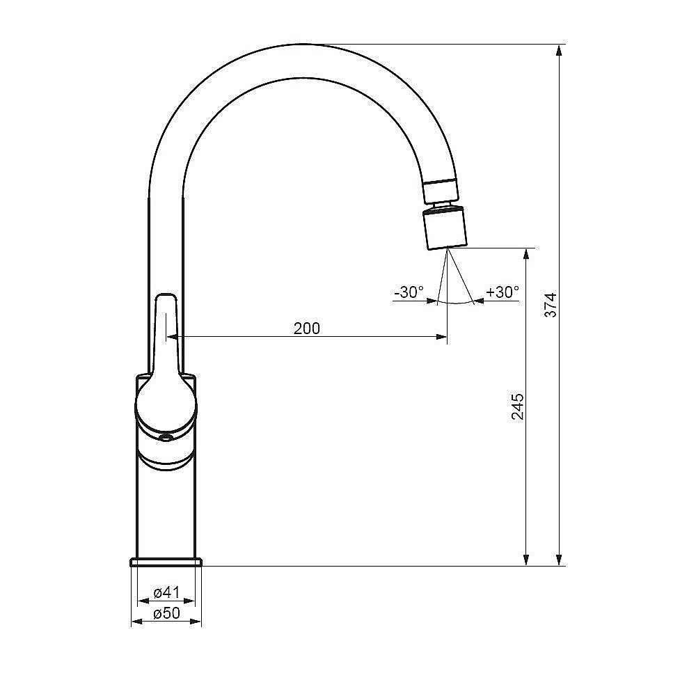 Смеситель для кухни Damixa Eclipse DX310722300 черный купить в интернет-магазине сантехники Sanbest