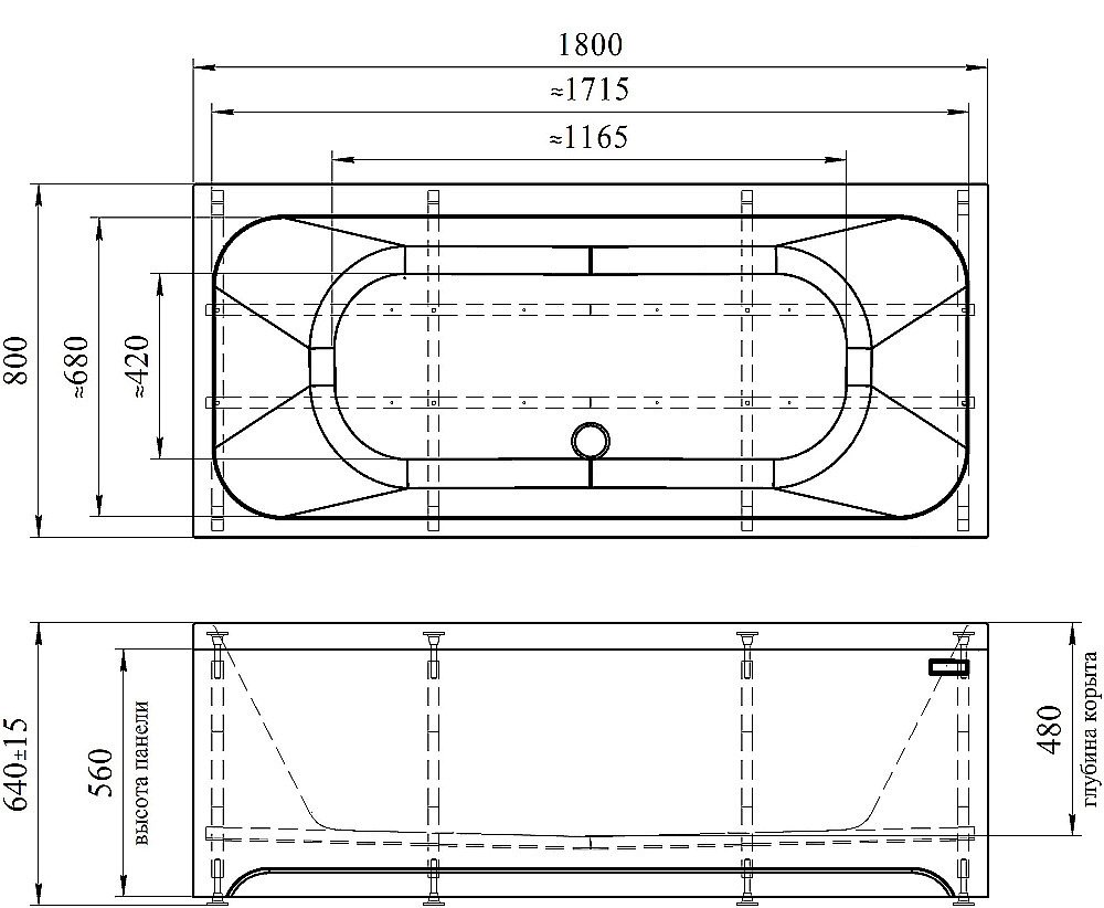 Ванна акриловая Радомир Прованс 180х80 купить в интернет-магазине Sanbest