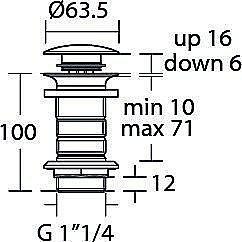 Донный клапан Ideal Standard Multisuite E1483XG купить в интернет-магазине сантехники Sanbest