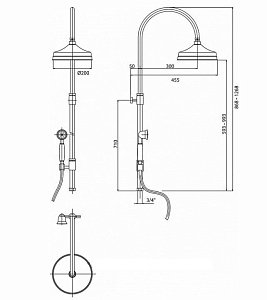 Душевая система Caprigo Parts 99-060-oro золото купить в интернет-магазине сантехники Sanbest