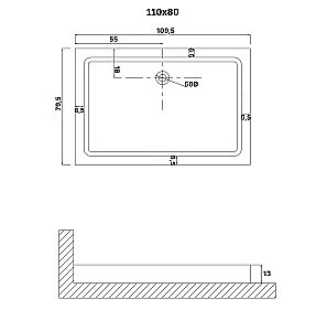 Душевой поддон Niagara Eco NG-P1180-14Q 110х80 белый купить в интернет-магазине Sanbest