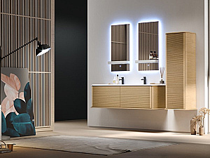 Тумба с раковиной Cezares IDRA 144 55815+50265 Rovere Tabacco для ванной в интернет-магазине Sanbest