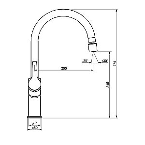 Смеситель для кухни Damixa Eclipse DX310722300 черный купить в интернет-магазине сантехники Sanbest