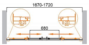 Душевая дверь Cezares MOLVENO-BF-2-170-C-BORO-IV брашированное золото купить в интернет-магазине Sanbest