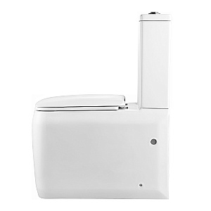 Напольный унитаз-компакт Black&White Gravity 7790WX безободковый, слив-торнадо, с крышкой микролифт, с бачком, белый глянцевый купить в интернет-магазине Sanbest