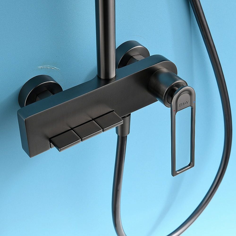 Душевая система Black&White Universe UK9900MG оружейная сталь купить в интернет-магазине сантехники Sanbest