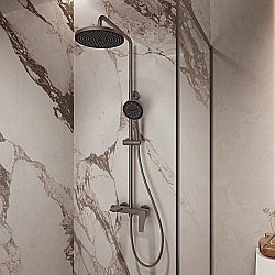 Душевая система Vincea Puro VSFS-5P1GM вороненая сталь купить в интернет-магазине сантехники Sanbest