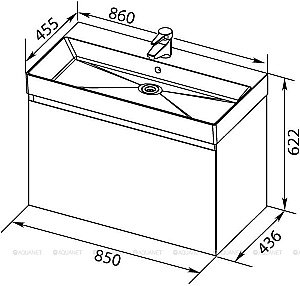 Тумба с раковиной Aquanet Нью-Йорк 203947 85 орех для ванной в интернет-магазине Sanbest