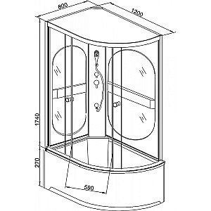 Душевая кабина AvaCan L520 с электрикой правая купить в интернет-магазине Sanbest