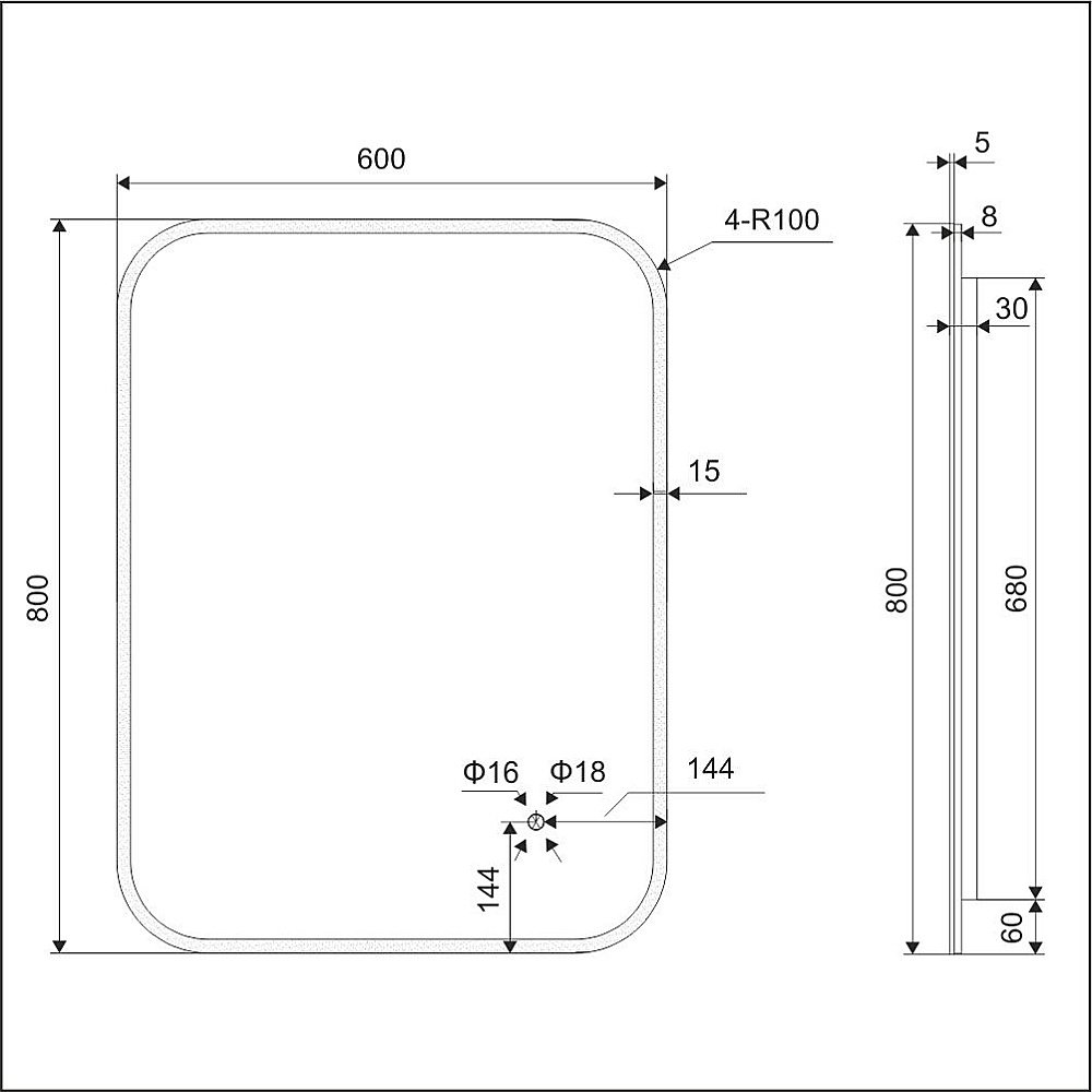 Зеркало Excellent Lumiro 60х80 DOEX.LU080.060.AC белое матовое в ванную от интернет-магазине сантехники Sanbest