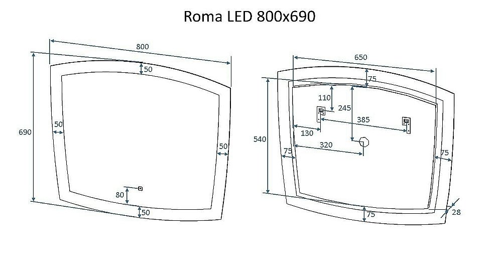 Зеркало Art&Max ROMA AM-Rom-800-700-DS-F в ванную от интернет-магазине сантехники Sanbest