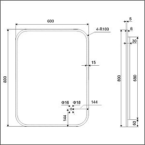Зеркало Excellent Lumiro 60х80 DOEX.LU080.060.AC белое матовое в ванную от интернет-магазине сантехники Sanbest